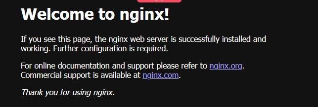 The default nginx welcome page served from the droplet