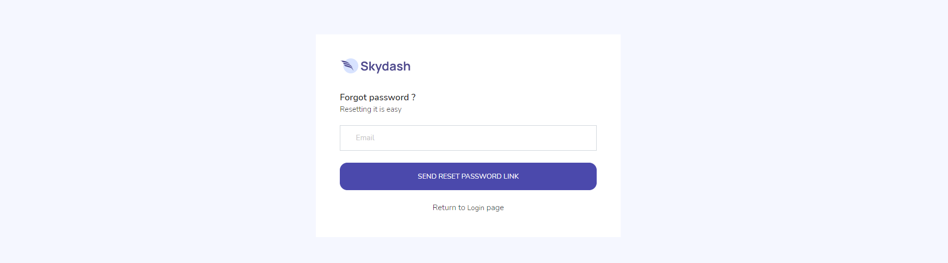 The Kecil forgot password page