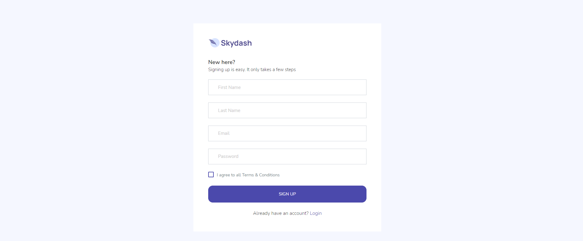 The Kecil registration page